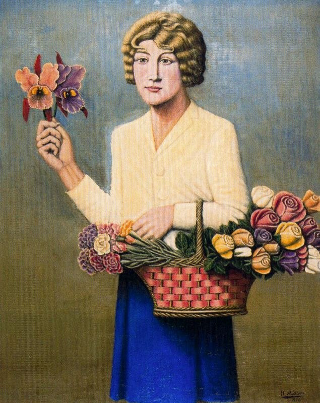 Хигинио Маллебрера. Женщина с корзиной цветов