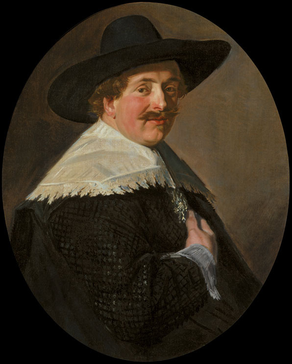 Франс Хальс. Портрет мужчины в шляпе с правой рукой на груди