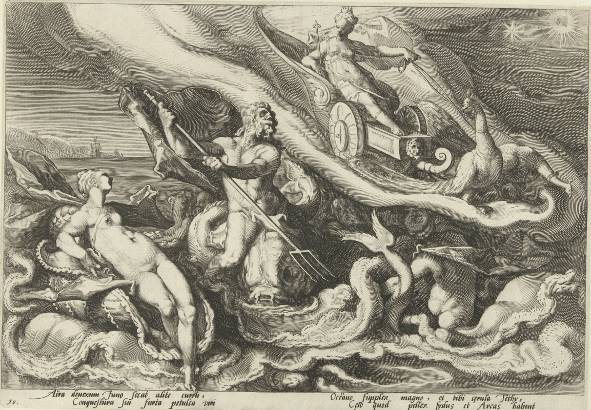 Хендрик Гольциус. Юнона жалуется Фетиде и Океану. 1590