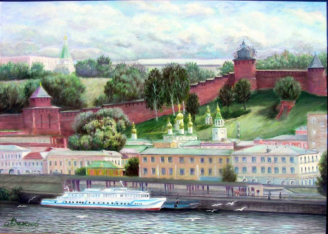 Александр Федорович Важнев. "Нижний Новгород. Вид с реки."