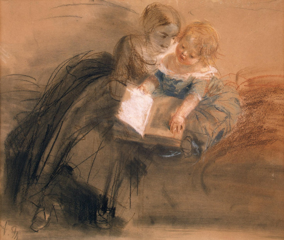 Адольф фон Менцель. Молодая женщина с ребенком