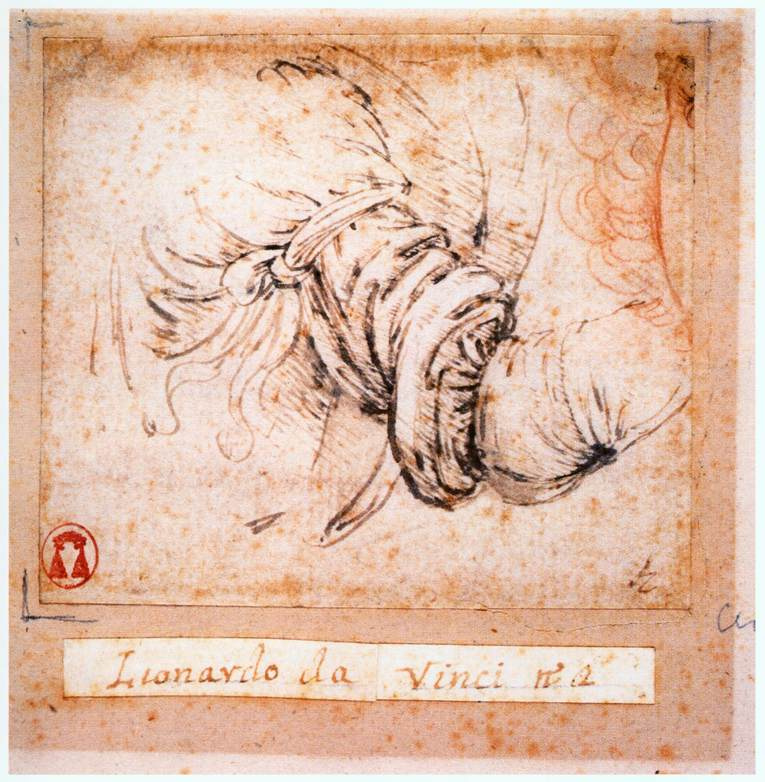 Леонардо да Винчи. Эскиз рукава для "Благовещения"