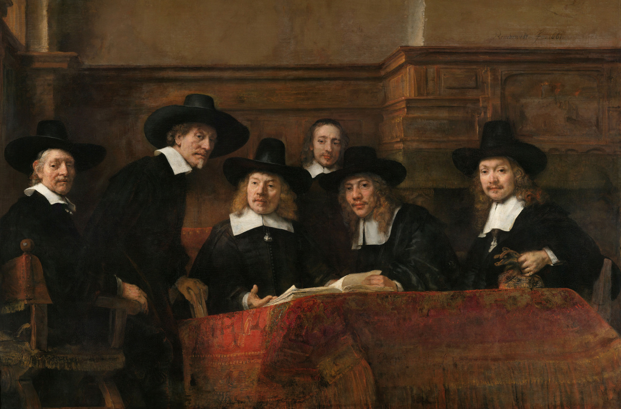 Рембрандт Харменс ван Рейн. Синдики, или Портрет избранных членов цеха суконщиков