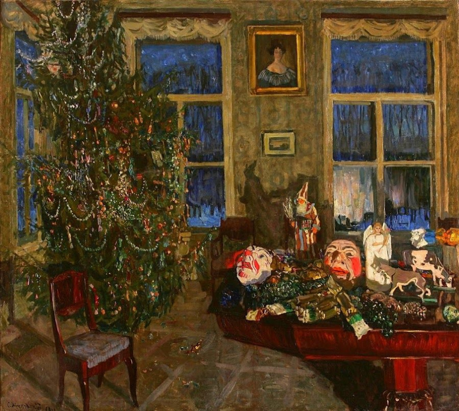Станислав Юлианович Жуковский. Ночь под Рождество (Интерьер с елкой)
