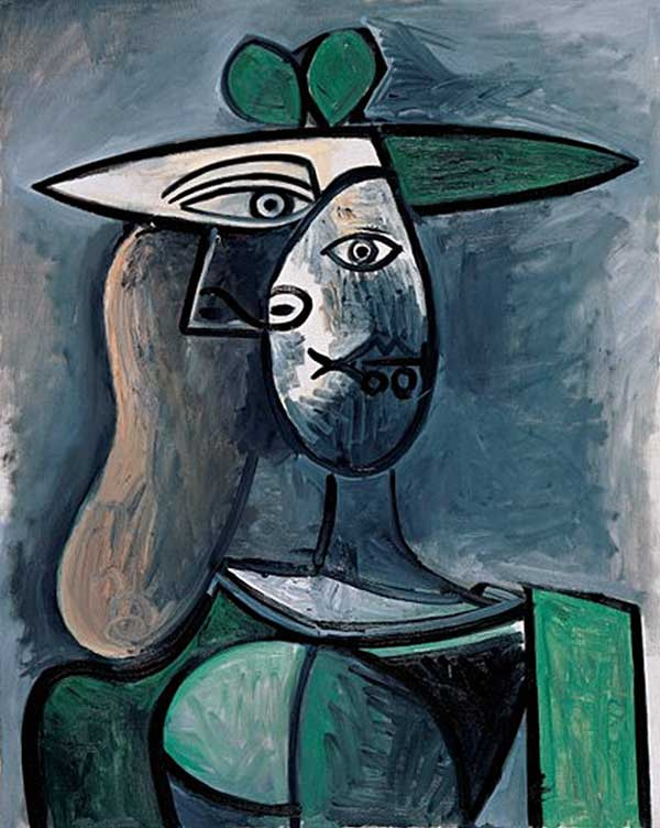 Пабло Пикассо. Портрет женщины в зеленой шляпе