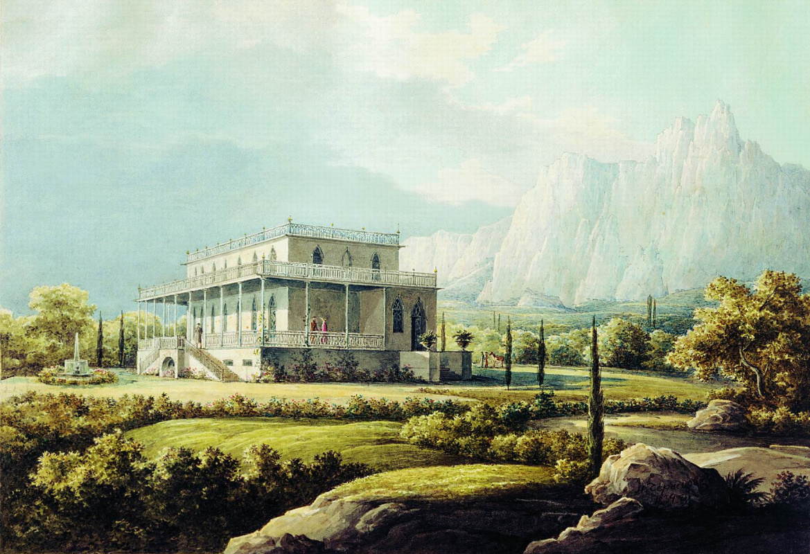 Никанор Григорьевич Чернецов. Вид дома Л.А. Нарышкина в Мисхоре. 1834