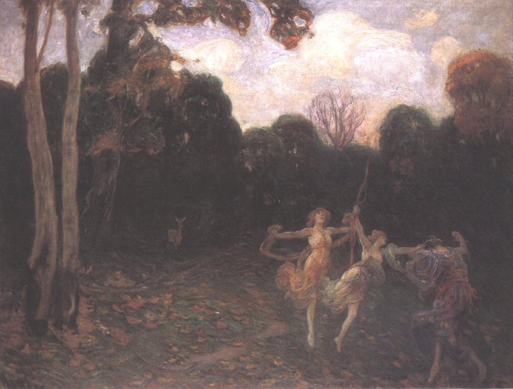 Шимон Холлоши. Танцующие девушки на краю леса