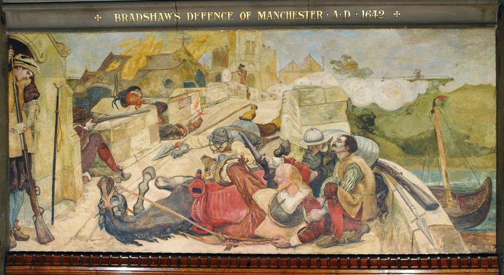 Форд Мэдокс Браун. Брэдшоу защищает Манчестер, 1642 год. Фреска мурала здания Манчестерской ратуши