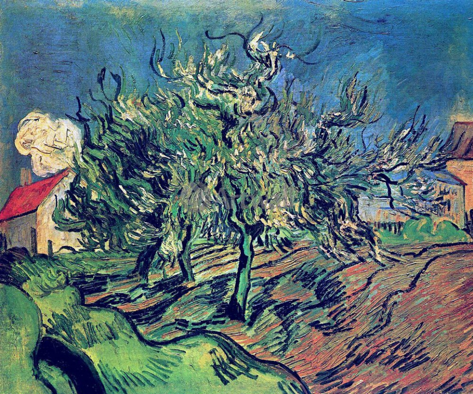 Винсент Ван Гог. Пейзаж с тремя деревьями и домом