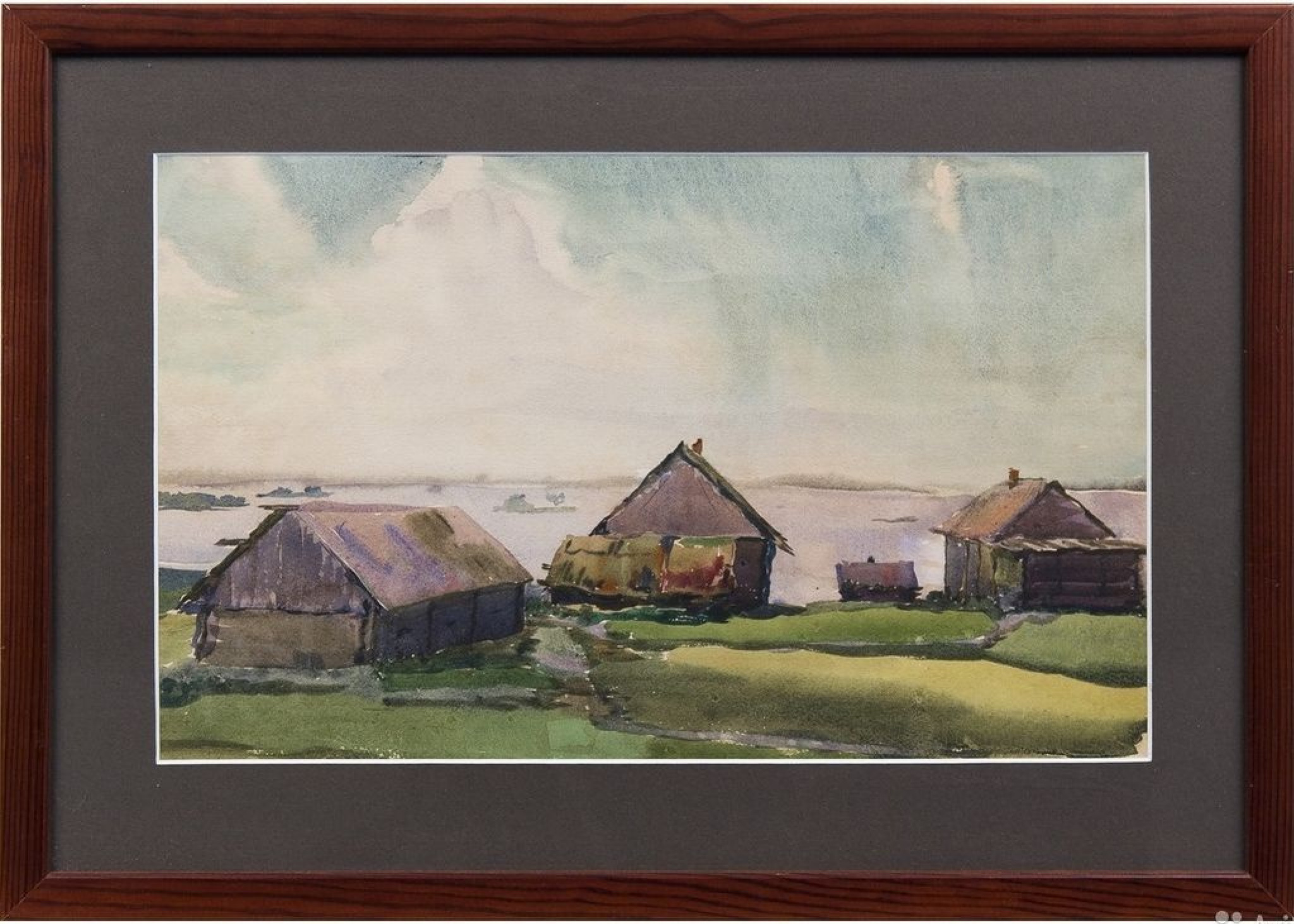 Абрам Борисович Грушко - Дома, 1965, 51×36 см: Описание произведения |  Артхив