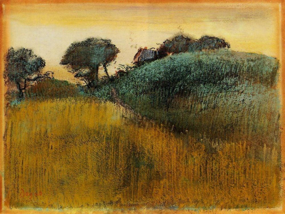 Эдгар Дега. Пшеничное поле и зеленый холм