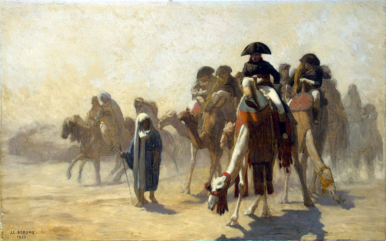 Жан-Леон Жером. Генерал Бонапарт со своим штабом в Египте