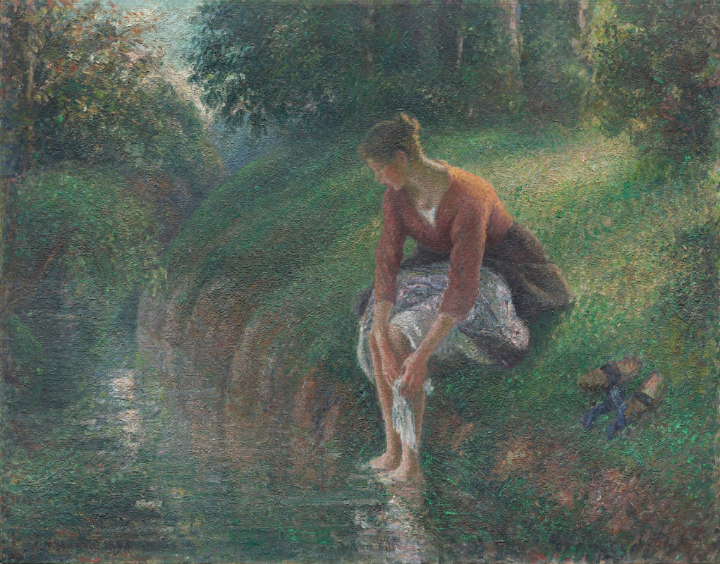 Камиль Писсарро. Женщина, омывающая ноги в ручье