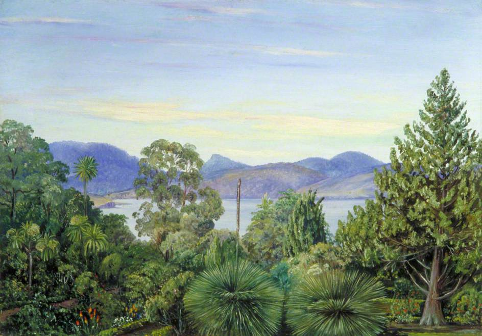 Марианна Норт. Вид из Ботанического сада, Хобарт-Таун, Тасмания