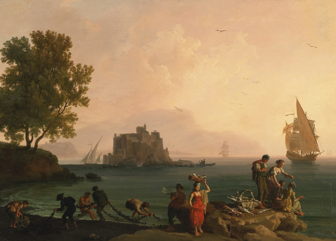 Пьер-Жак Волер. Прибрежный пейзаж близ Неаполя.1780