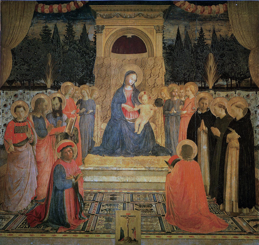 Фра Беато Анджелико. Мадонна на троне. Алтарь монастыря Сан Марко, центральная часть