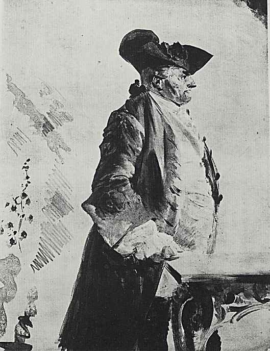 Адольф фон Менцель. Пожилой мужчина в костюме времен Фридриха II