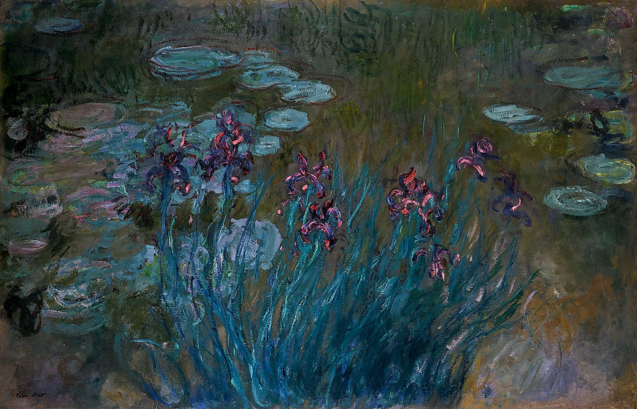Клод Моне. Ирисы и водяные лилии