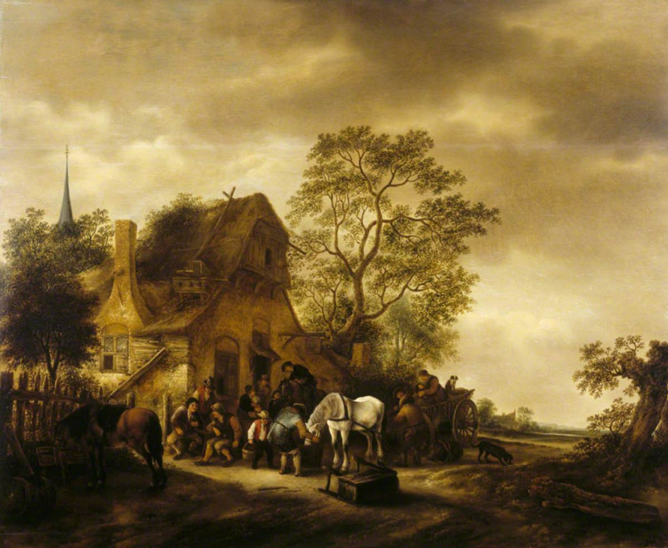 Исаак Янс ван Остаде. Путешественники перед деревенской гостиницей