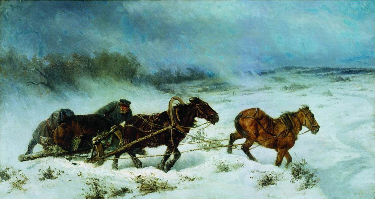 Николай Егорович Сверчков. Охота на медведя. 1885