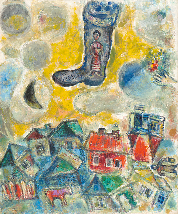 Марк Захарович Шагал. Сапог на желтом небе
