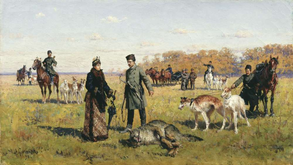 Алексей Данилович Кившенко. Заструненный волк. 1891