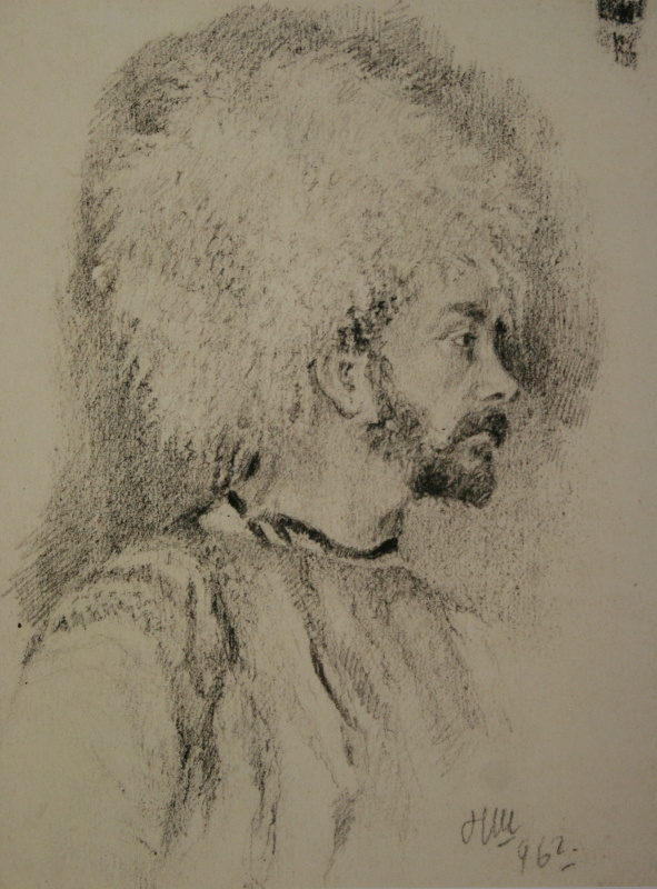 Николай Иванович Шестопалов. Мужчина в папахе. 1896