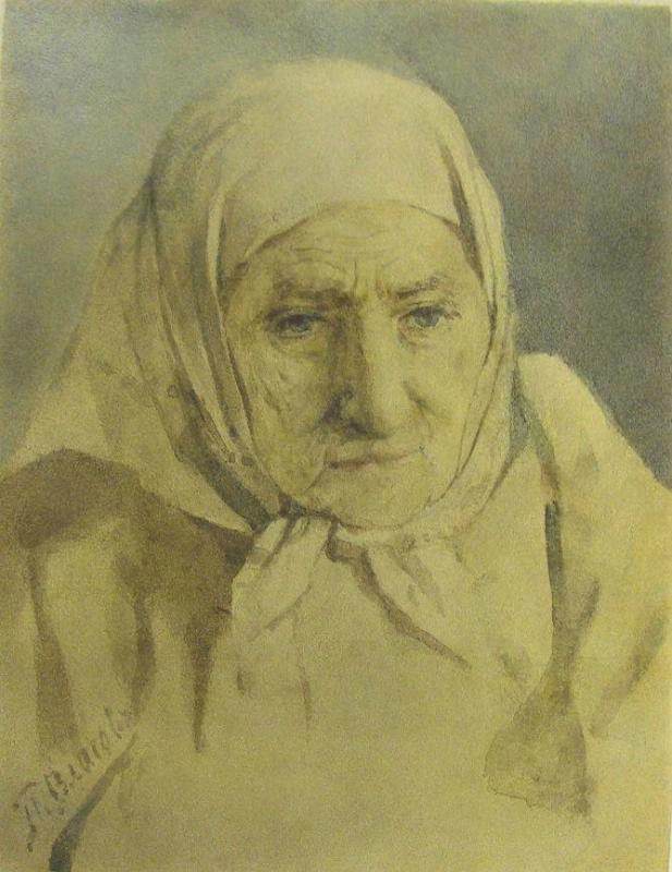 Павел Алексеевич Власов. Голова старухи (портрет матери художника)