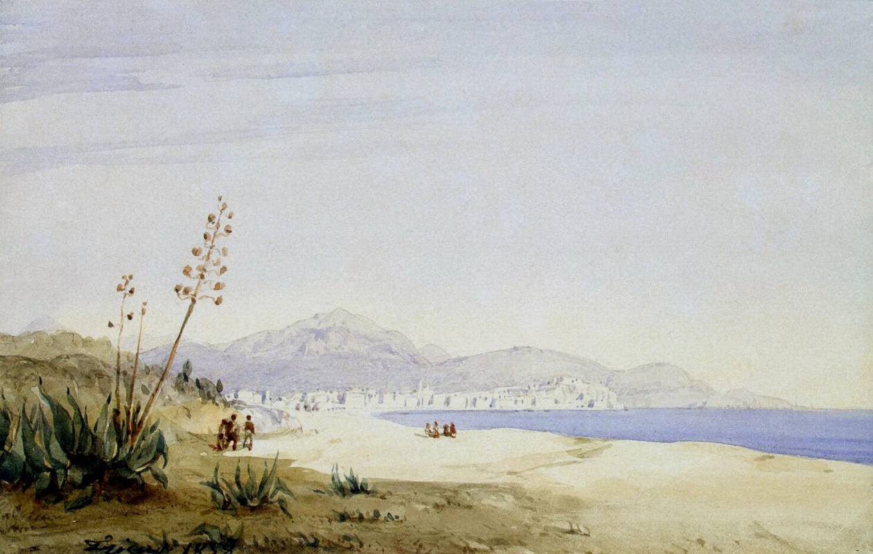 Жозеф Фрисеро. Вид залива Ангелов с острова Святой Елены