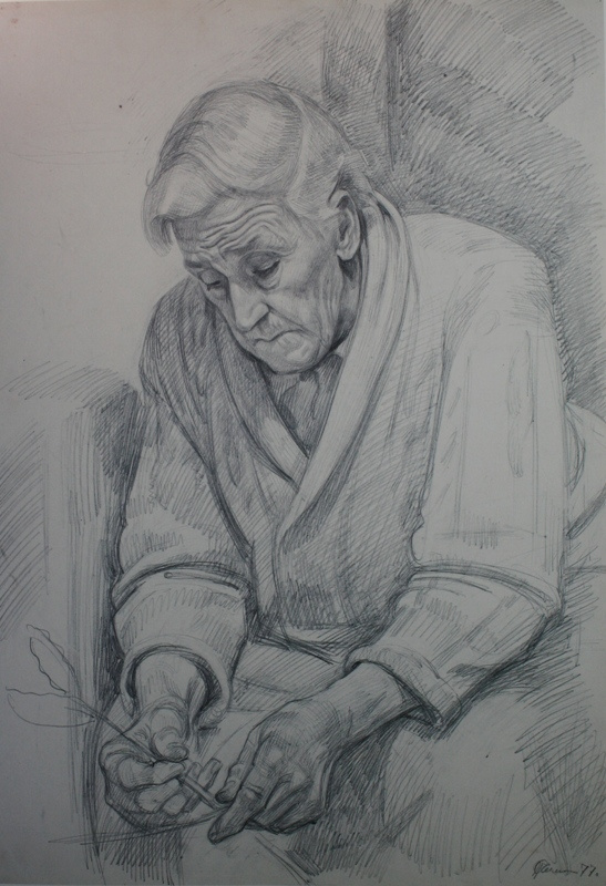 Дмитрий Дмитриевич Жилинский. «Мать» 1977 графитный карандаш