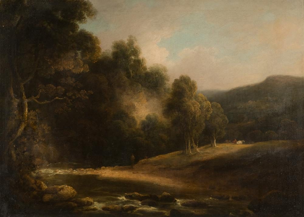 Томас Гейнсборо. Пейзаж с деревями на берегу реки