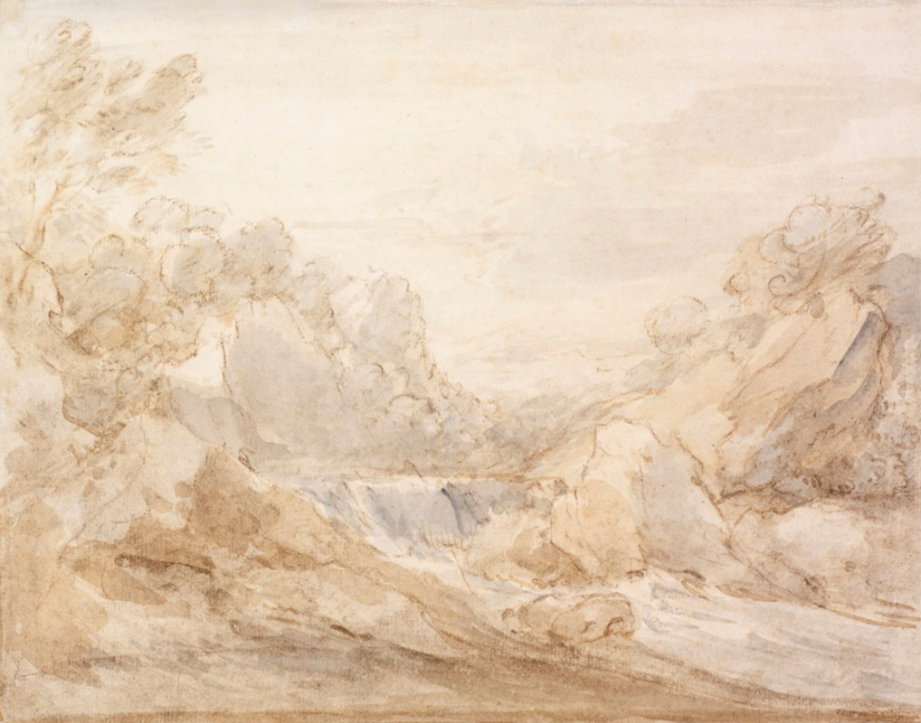 Томас Гейнсборо. Горный пейзаж с водопадом