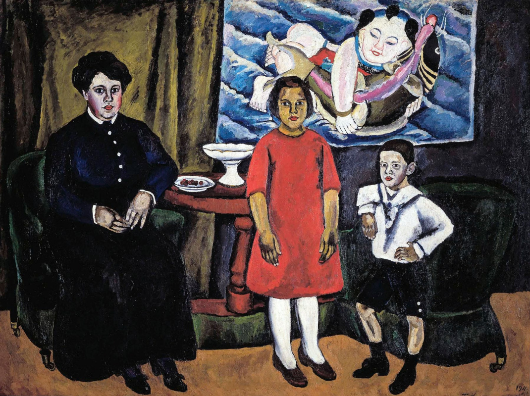 Петр Петрович Кончаловский. Семейный портрет (на фоне китайского панно)