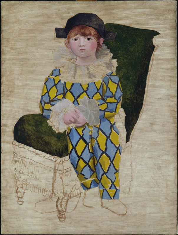 Пабло Пикассо. Пауло (Поль) в костюме Арлекина