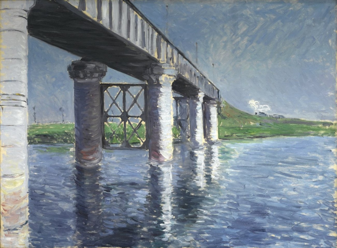 Гюстав Кайботт. Сена и железнодорожный мост в Аржантёй