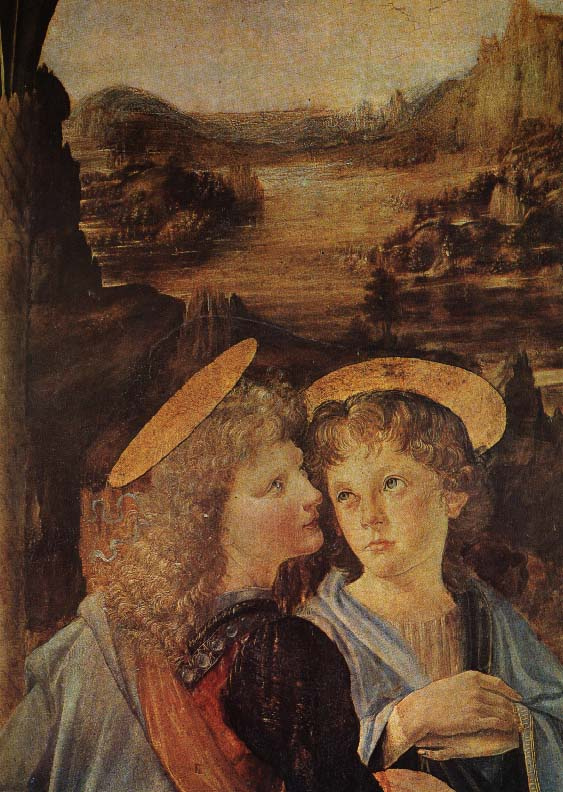 Леонардо да Винчи. Крещение Христа (фрагмент)
