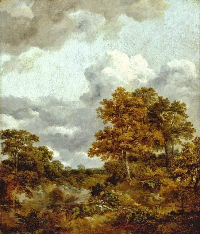 Томас Гейнсборо. Пейзаж с деревьями у пруда