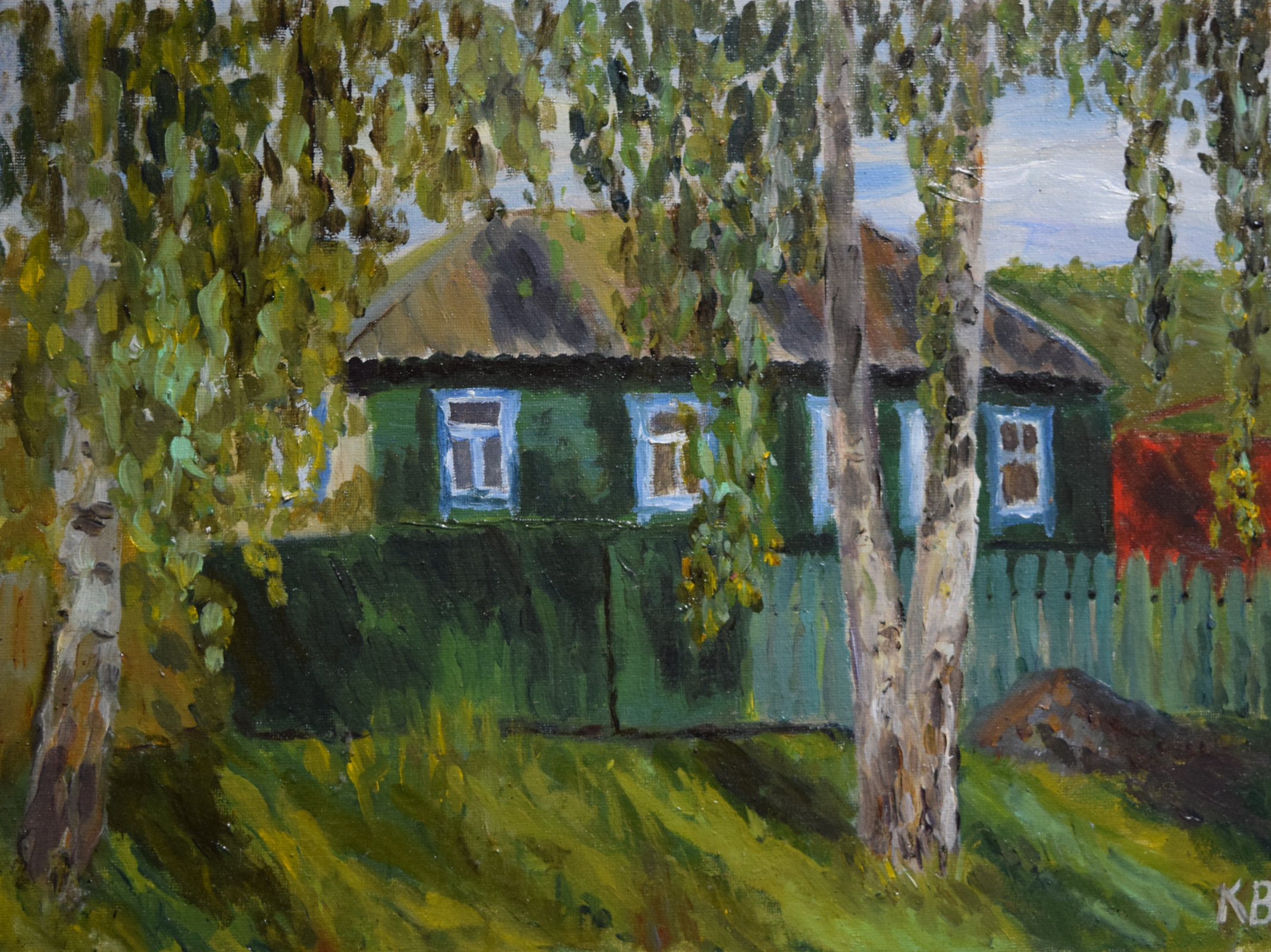 Ксения Витальевна Фролова - Дом в деревне, 2019, 40×30×1 см: Описание  произведения | Артхив