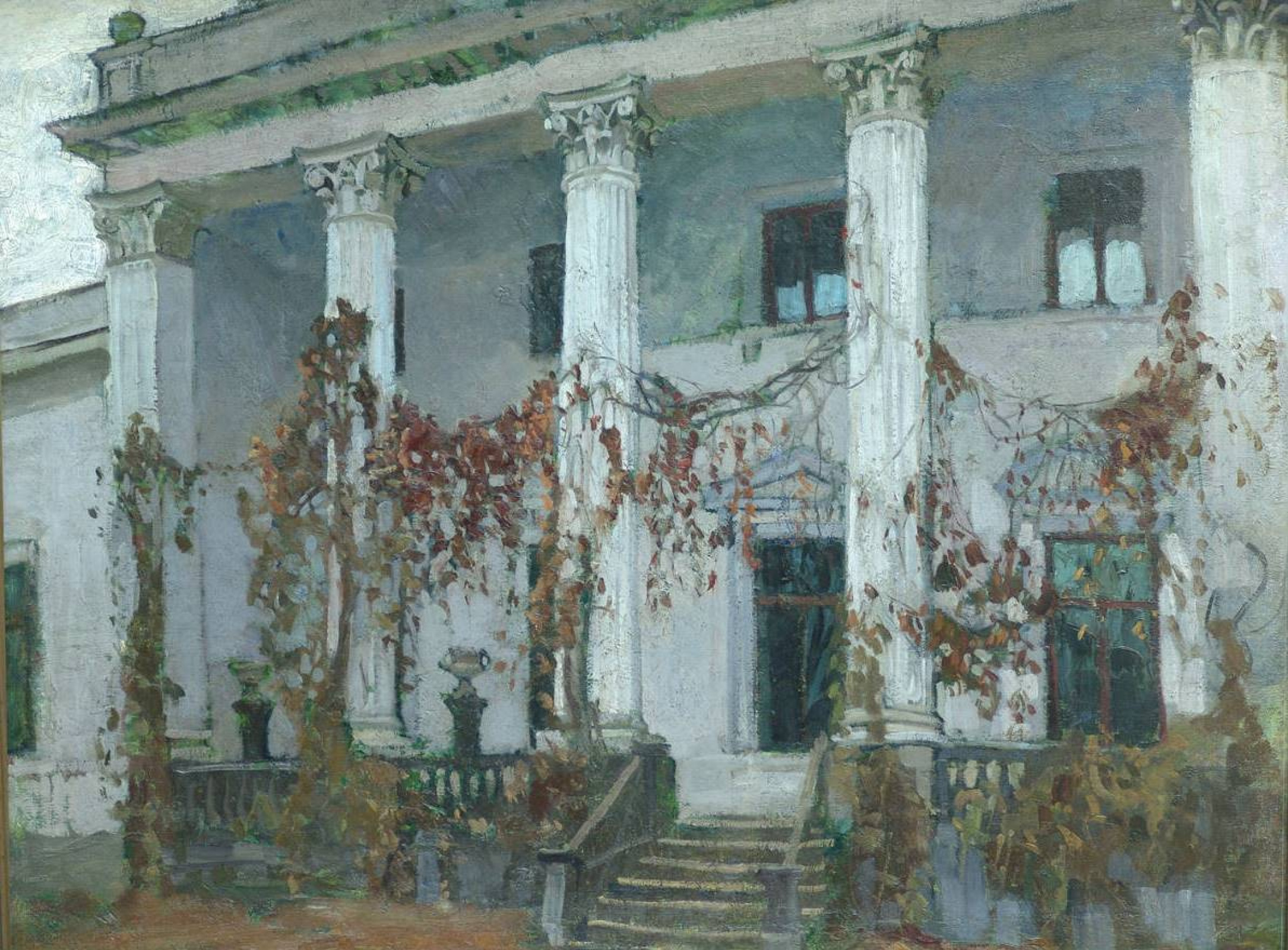 Станислав Юлианович Жуковский - Княжеский дом. Поздняя осень, 1909, 85×66  см: Описание произведения | Артхив