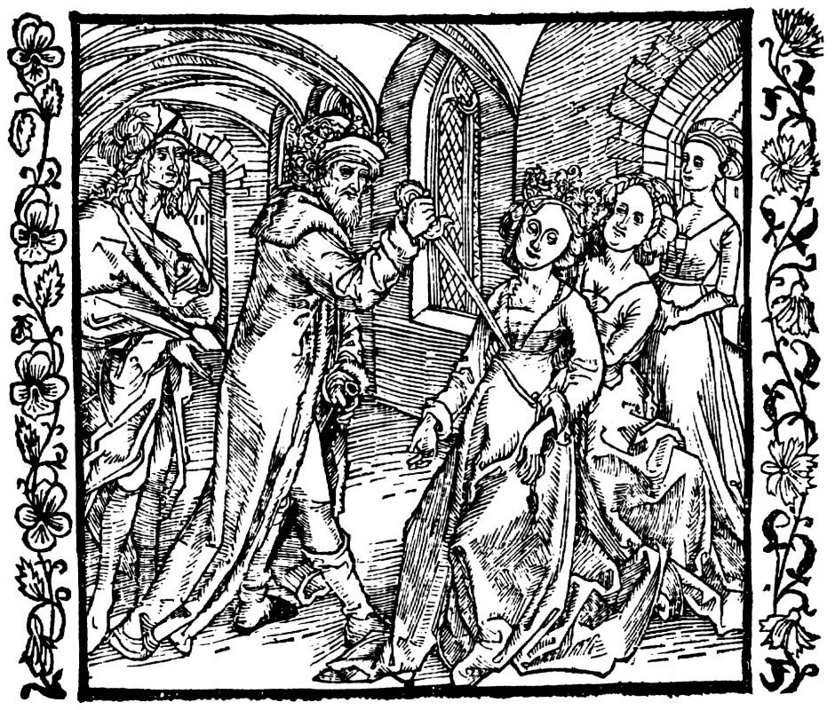 Альбрехт Дюрер. Иллюстрация к книге "Рыцарь де ля Тур ". Ирод закалывает свою жену