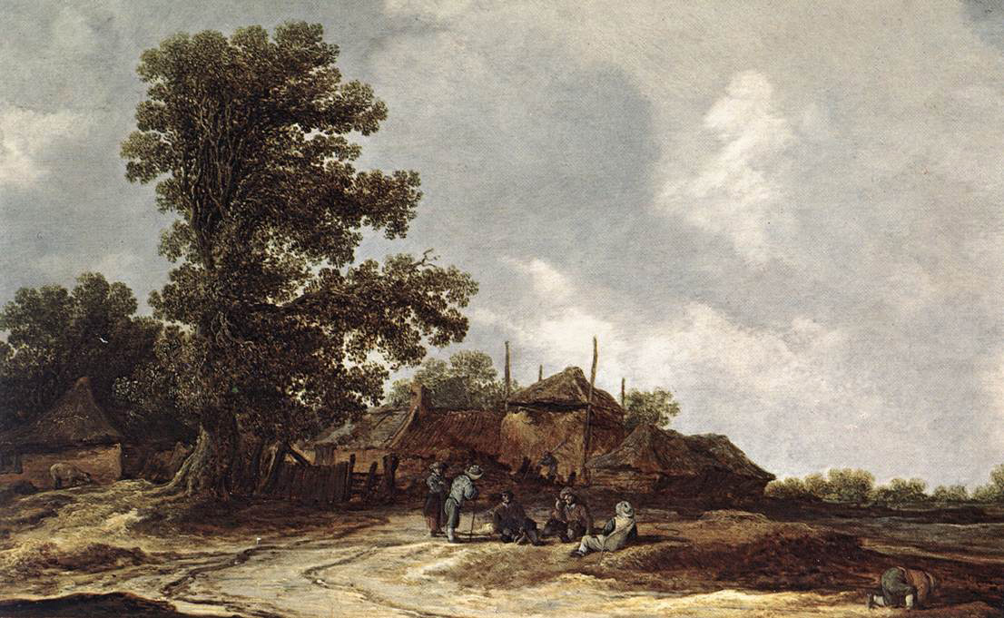 Ян ван Гойен. Двор фермы со стогом сена