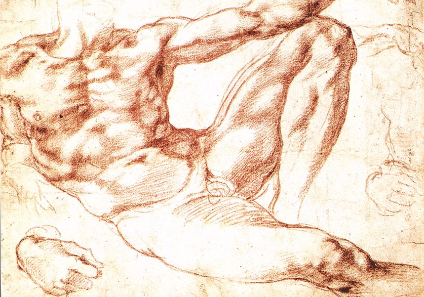 Микеланджело Буонарроти. Эскиз к фреске "Сотворение Адама"