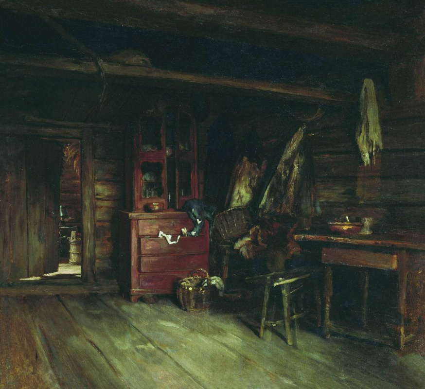 Василий Максимович Максимов. Внутренний вид избы. 1869