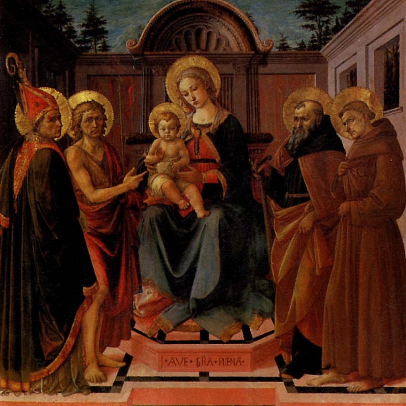 Франческо ди Стефано Пезеллино. Мадонна с младенцем в окружении святых