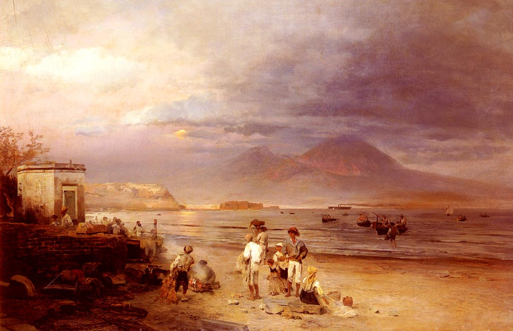 Освальд Ахенбах. Рыбаки в Неаполитанском заливе