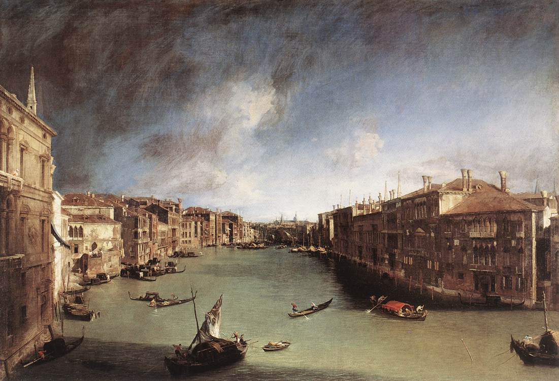 Джованни Антонио Каналь (Каналетто). Гранд-канал, вид на северо-восток от Палаццо Бальби к мосту Риальто