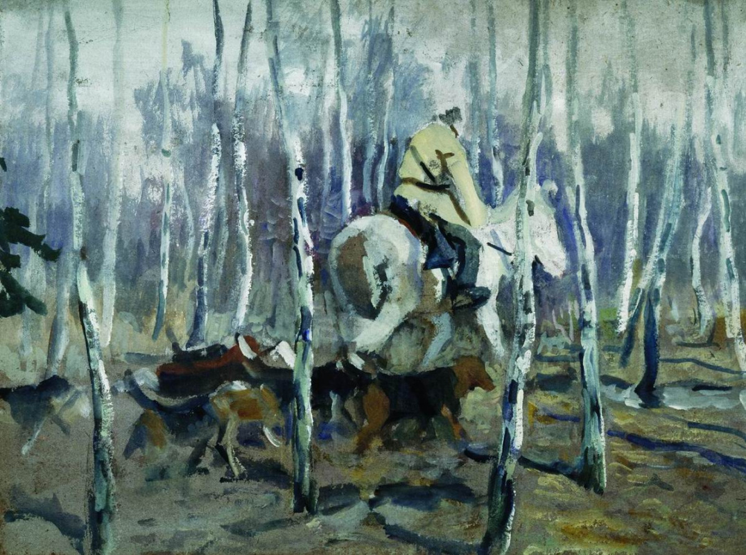 Алексей Степанович Степанов (1858-1923). С гончими на охоту. 1900-1910