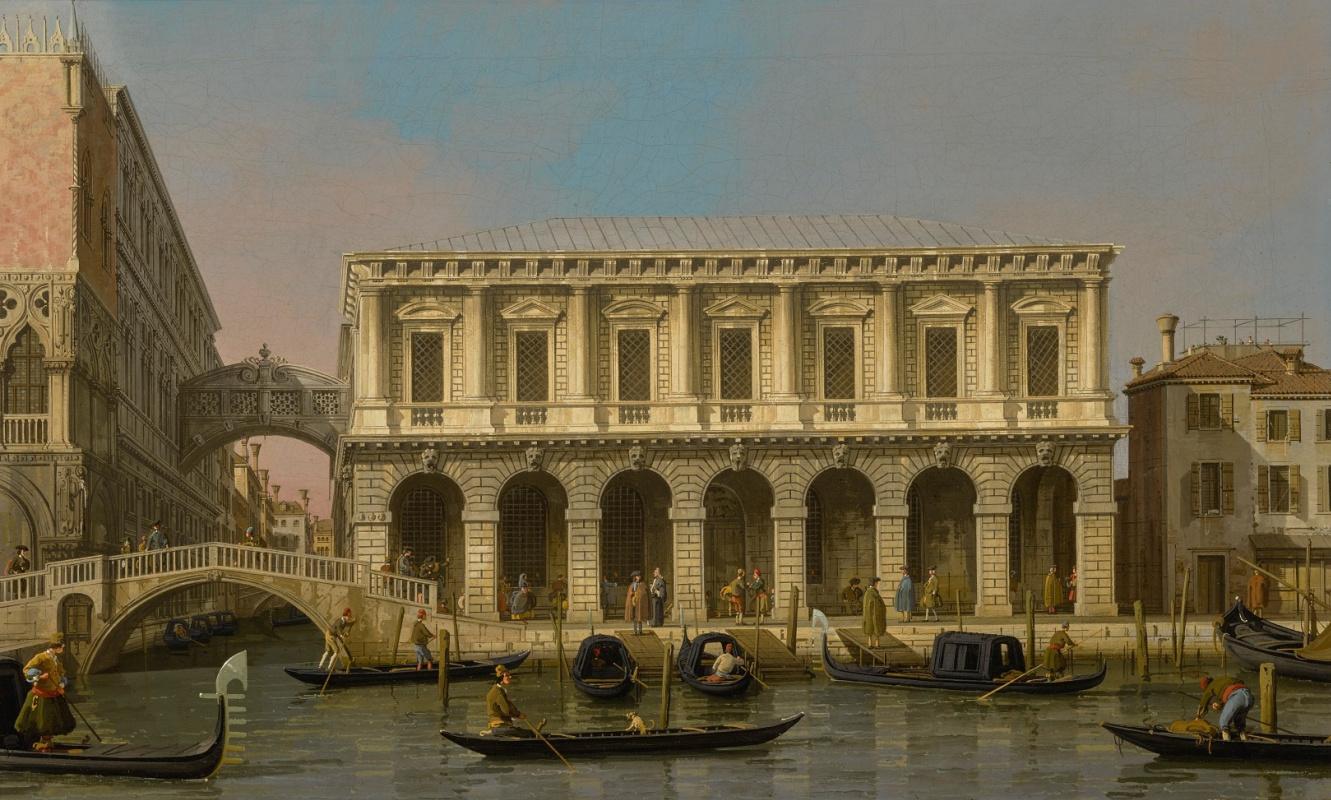Джованни Антонио Каналь (Каналетто). Венеция. Тюрьма и Мост Вздохов, северо-западный вид с балкона