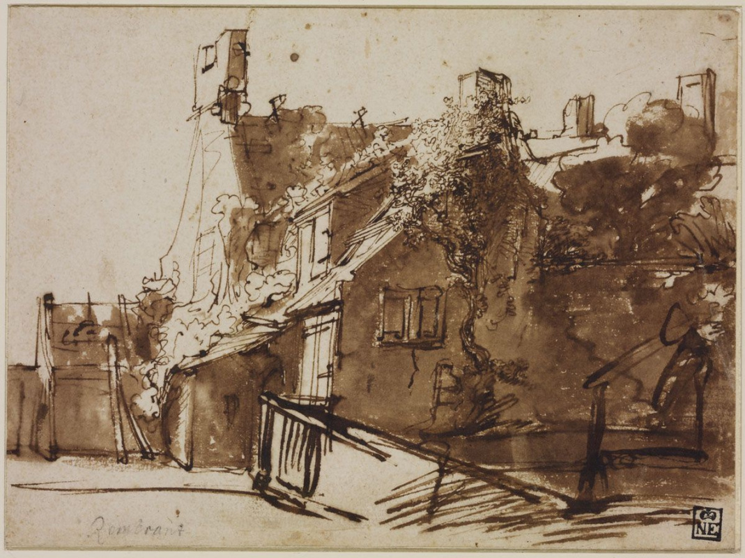 Рембрандт Харменс ван Рейн. Крестьянский дом в Голландии под солнцем