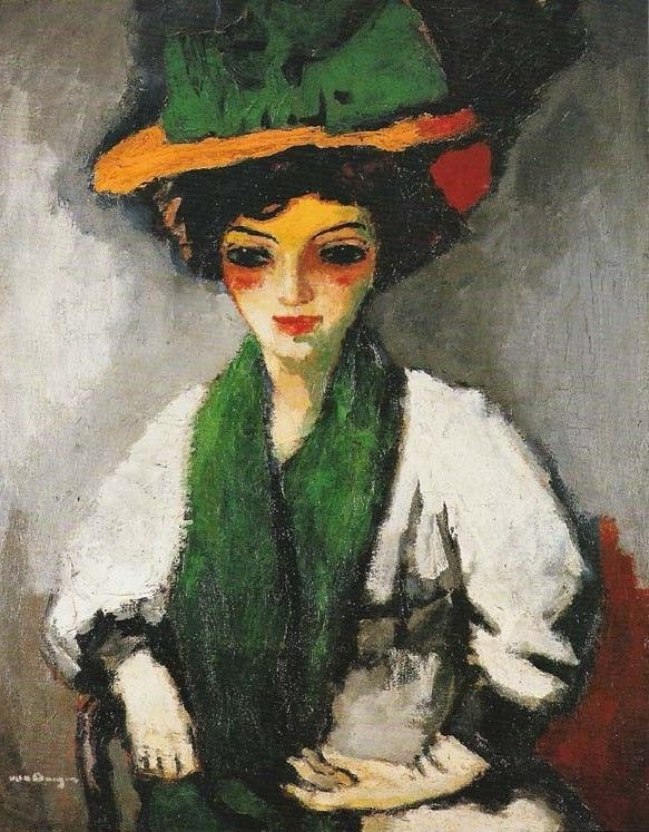 Кес Ван Донген. Женщина в зелёной шляпе